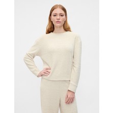 Gap Kadın Kırık Beyaz Triko Pijama Üstü