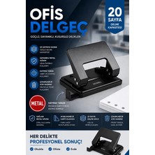 Anı Ofis Kırtasiye Ofis Metal Delgeç 20 Sayfa Delme Kapasiteli A4 Evrak Delgeci Kaymaz Taban Dayanıklı Gövde