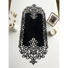 Ergüven Home Siyah Süet Kumaş Runner Sehpa Boyu 40X100 Cm