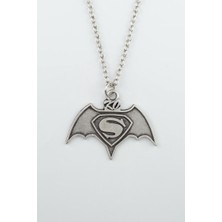 IDR Batman Süperman Gümüş Kaplama Düz Zincir Kolye