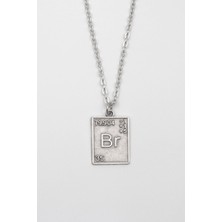 IDR Breaking Bad Br Element Kolye - Düz Ezme İthal Zincirli Unisex Gümüş Kaplama - 60 cm