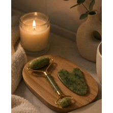 Argesco Mühendislik 2 Parça Jade Stone Cilt Bakım Seti Şişkinlik Karşıtı Yüz Masajı
