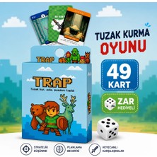 LUXMON Trap Tuzak Kurma  Kart Oyunu 49 Kart Zar Hediyeli