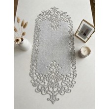 Ergüven Home Taş Rengi Süet Kumaş Runner Sehpa Boyu 40X100 Cm