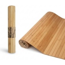 MarkEntegra Lüks Bambu Banyo Paspası & Mutfak Matı | Kaydırmaz Tabanlı, Suya Dayanıklı | Çamaşır Makinesi Üstü Dekoratif Örtü Olarak Kullanılabilir | Doğal Ahşap Görünümlü