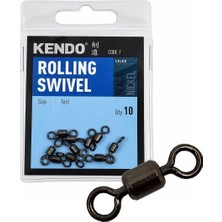 Kendo Rolling Swivel No:4 Siyah Nikel Balıkçı Fırdöndü (10'lu Paket)