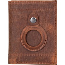 AyrStore Buğz Airmaka Airtag Uyumlu Deri Erkek Cüzdan G2 Kahve
