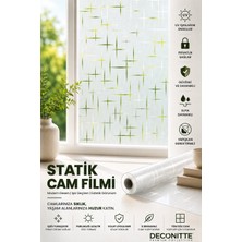 Deconitte Desenli Statik Buzlu Cam Filmi Mahremiyet Sağlayan Cam Pencere Duşakabin Kaplama 60X100 cm