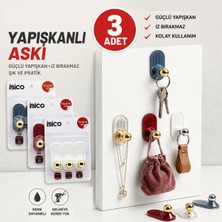 LUXMON Gold Uçlu Kendinden Yapışkanlı Plastik Duvar Askısı 3 Adet