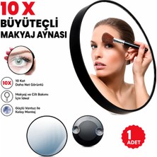 LUXMON Büyüteçli Vantuzlu Çukur 10X Makyaj Aynası Pratik Kullanım