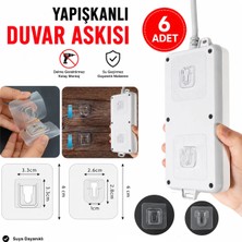 LUXMON Geçmeli Kendinden Yapışkanlı Klips Eşya Sabitleme Askısı 6lı Set