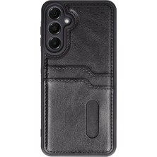 Renas Store Samsung Galaxy S24 Fe Kılıf Sara Kartvizitli Deri Kılıf - Siyah