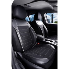 Bar Oto Tuning Fiat Fiorino Combi Lüks Oto Koltuk Kılıfı Arka 2+1 Parçalı Deluxe Siyah Beyaz