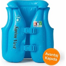 Mustran M Beden Çocuk Can Yeleği –Tahmini 18–25 Kg İçin Şişme Yüzme Yeleği | Deniz ve Havuz