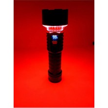 Mustran 8 Mod Şarjlı Dijital Ekran 2’si 1 Arada LED El Feneri Ön Projektör+Halka Kamp Işık SOS Tripod Trafik