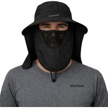 Mustran Güneş Korumalı Sök Tak Maskeli Unisex Enseli Şapka Sinek Koruyucu Tarla Balıkçı Kamp Outdoor Plaj