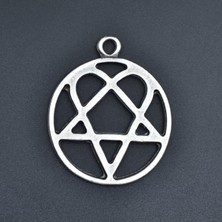 Alooya Heartagram Gümüş Kaplama Kolye Ucu