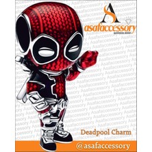 Asaf Accessory Deadpool Charm Gümüş Kaplama Kırmızı