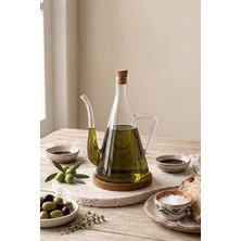 Kitchen Life Akasya Altlıklı Borosilikat Yağlık Sirkelik 500 ml Sızdırmaz Yağdanlık Seti
