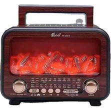 Pukotech Şömine Görünümlü Nostaljik Radyo Usb/sd/fm/bluetooth Alevli Güneş Enerjili