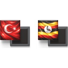 İberk Buzdolap Magnetleri - Uganda Bayrağı ve Türk Bayrağı - 2'li Set Magneti