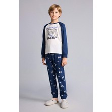 DeFacto Baskılı Uzun Kollu Pijama Üstü Uzun Pijama Altı 2'li Pijama Takımı Erkek Çocuk H6664A826AU