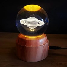 Satürn Tasarımlı Dönen Cam Küre Midastech
