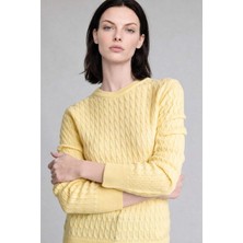 DeFacto Regular Fit Bisiklet Yaka Açık Sarı Kazak H8477AX26WN