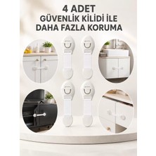 Nemere İthalat 4'lü Esnek Kayışlı Çocuk Güvenlik Kilidi Pratik ve Güvenli Kullanım Nemere Ithalat