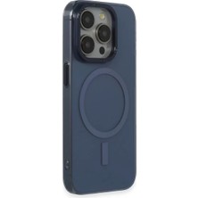 Ototechparca    iPhone 15 Pro Max Kılıf Anka Pc Magneticsafe Sert Metal Kapak - Lacivert