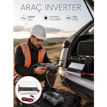 Nemere İthalat Araçtan Ev Tipi Priz 500W Kullanımı Invertör Nemere Ithalat