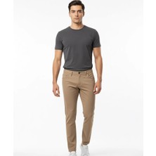 Altınyıldız Classics Erkek Camel Diz İzi Yapmayan Slim Fit Dar Kesim 5 Cep Pamuklu Kanvas Esnek Chino Pantolon