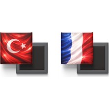 İberk Buzdolap Magnetleri - Fransa Bayrağı ve Türk Bayrağı - 2'li Set Magneti
