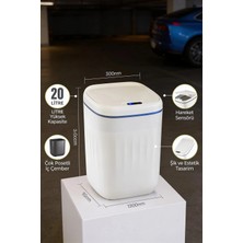 20 Litre Hareket Sensörlü Akıllı Çöp Kovası Beyaz