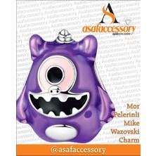Asaf Accessory Mor Pelerinli Mike Wazovski Charm Asafaccessory