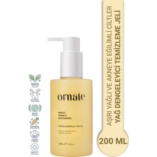 Ornate Ton Eşitleyici Yüz Temizleme Jeli 200 ml Yağlı Ciltler İçin Niacinamide Etkisiyle Arındırıcı