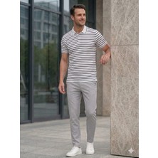 Uomo Park Classic Signature Serisi Ince Çizgili Polo Yaka 4026
