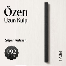 Badem10 Özen Mat Siyah Çizgili (1 Adet) Çekmece Kulp 992 mm Modern Uzun Dolap Mobilya Kulbu