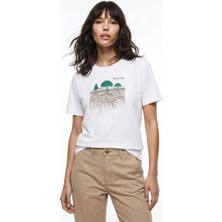 Discovery Expedition D6SU-TST3102 Beyaz Bisiklet Yaka Baskılı Erkek T-Shirt