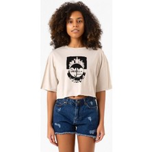 The Umbrella Academy Dark Essential Bej Kadın Crop Tshirt