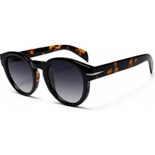 Toz Vintage Purzen Kahverengi Cam Siyah  Yuvarlak Kemik Unisex UV400 Vintage Retro Güneş Gözlüğü
