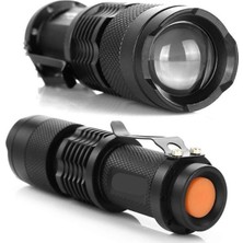 Drop Tedarik Km-87 Polis Tipi Zoomlu Şarjlı Metal Dağ Kamp Cep Feneri Cree LED 2300 Lumens