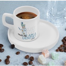 Bk Gift Kişiye Özel Sunum Tabaklı Diş Hekimi Tasarımlı Kahve Fincanı-2, Sevgiliye Hediye, Arkadaşa Hediye, Diş Hekimi Hediye