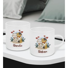 Bk Gift Kişiye Özel Sevgili Temalı 2’li Buzlu Cam Türk Kahvesi Fincanı-7, Sevgiliye Hediye, Arkadaşa Hediye, Anneye Hediye, Ofis Hesiyesi