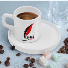Bk Gift Kişiye Özel Sunum Tabaklı Avukat Tasarımlı Kahve Fincanı-7, Sevgiliye Hediye, Arkadaşa Hediye, Avukata Hediye