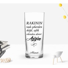 BK Gift Kişiye Özel Renkli Baskılı Rakının Tadı Tasarımlı Rakı Bardağı-1