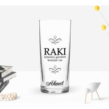 BK Gift Kişiye Özel Renkli Baskılı Rakı Içmemiz Gereken Tasarımlı Rakı Bardağı-1