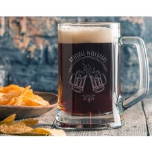 Bk Gift Kişiye Özel Isimli Tarihli Cam Bira Bardağı 50CL-2 , Arkadaşa Hediye , Sevgiliye Hediye