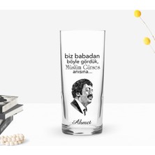 BK Gift Kişiye Özel Renkli Baskılı Babadan Böyle Gördük Tasarımlı Rakı Bardağı-1