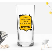 Bk Gift Kişiye Özel Isimli Dtf Rakı Sözleri Mottolu Rakı Bardağı-18, Arkadaşa Hediye, Sevgiliye Hediye